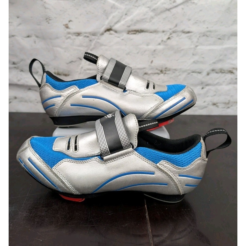 Forte J-05 Cycling Shoes Men's 7‎ EU 40 Blue Silver 3-Bolt Cleats